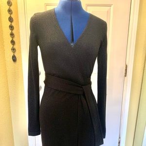 Diane Von Furstenberg  metallic sweater wrap dress